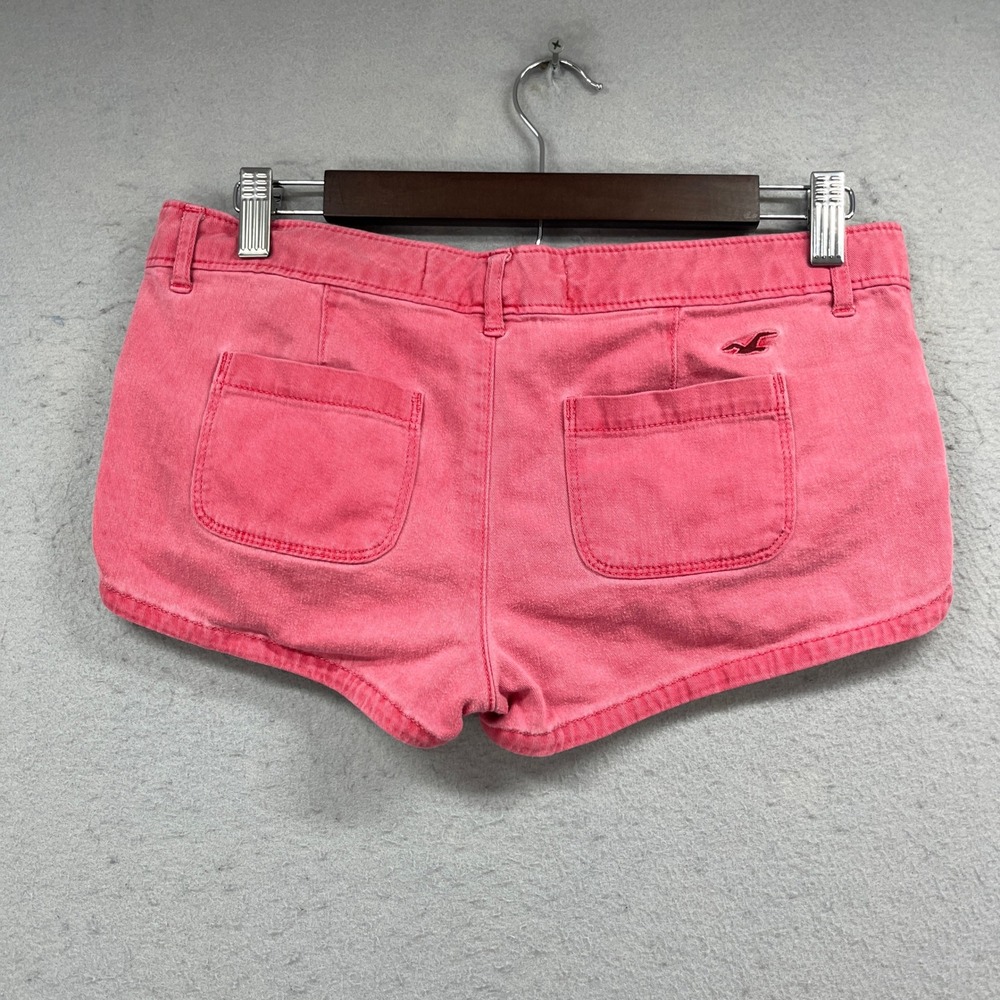 Hollister Chino Shorts Women 3 26 Pink Salmon Low Rise Stretch Casual Preppy Y2K - Picture 2 of 8